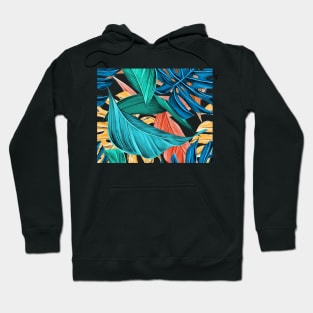 Colorful tropical leaves Hoodie